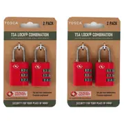 4pc Tosca TSA Approved Travel Luggage Suitcase Combination Safety Lock Pink