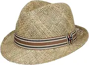 [Lipodo] Lejalo Trilby Seagrass Hat Straw Hat Summer Hat Sun Hat Beach Hat Straw Trilby Women/Men - Made in Italy Spring Summer