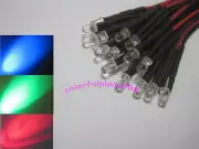 20pcs, 3mm RGB Pre-Wired Colorful Slow Flash Red Green Blue LED Leds 9V 12V 20CM