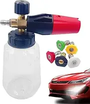 Foam Cannon for Pressure Washer,Double-Head Foam Sprayer for Car Washing | Soap Vehicle Cleaning with 5 Nozzles Snow Cleaner Blasters for Truck, Motorcycle & Glass