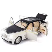 Catzon Exquisite Car Model 1/24 Zinc Alloy Pull Back Toy with Sound & Light-Black White
