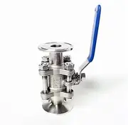 Fit DN15/DN20/DN25/DN32/DN40/DN50 Pipe x 1.5" 2" 3" 4" Tri Clamp Full Port 3-PC Ball Valve SUS304 Stainless Steel Ball Valve(DN100 - K119mm)