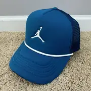 Jordan Jumpman Hat Kids Youth Logo Rope Accent Blue Black Mesh Back Trucker Cap