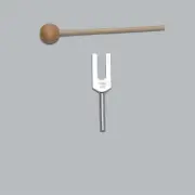 Tuningforkshop Crystal Tuning Fork with Wood Mallet+Fast