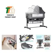 Baby Bassinet, Baby Basinet Bedside Sleeper, Easy to Fold Portable Crib Side ...