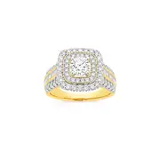 Alora 9ct Gold 1 3/4 Carats Tw Lab Grown Diamond Cushion Shape Ring