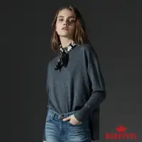 在飛比找momo購物網優惠-【BRAPPERS】女款 小高領側開衩長袖線衫(灰藍)
