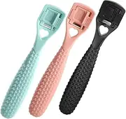 SAFIGLE 3Pcs Foot Callus Remover Ergonomic Foot Scraper File for Dead Skin Non Slip Handle Arc Design for Heel Repair Cracked Skin Removal Portable Pedicure Tool