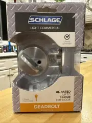 SCHLAGE Single Cylinder Deadbolt Lock, Satin Chrome B60NCVS626