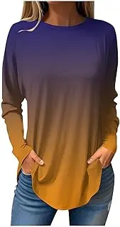 [Generic] Polyester Long Sleeve T Shirt Shirts Long Sleeved Cute Tops Floral Tunics Tops Crew Neck Sweatshirts Workout T Shirt Women