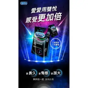 【Durex杜蕾斯】雙悅愛潮裝保險套12入/盒(情趣職人)