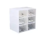 Transparent Dustproof Moistureproof Thickened Flip Shoes Bedroom Storage Box - WHITE