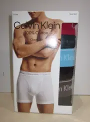 CALVIN KLEIN CLASSIC FIT MENS BOXER BRIEFS, 3 PAIR, ALL NEW IN BOX, SIZE XL, #87