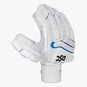 DSC Blu 2000 2023 Cricket Batting Gloves | Color: White | Size: S.Adult-RH | Material: PU/Leather | for Men & Boys | Lightweight and Durable | Fibre-Reinforced Protection
