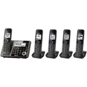 New ! Panasonic 5 Handset Link2Cell Cordless Phone KX-TG585SK