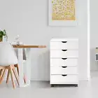 Taylor 5 Drawer Chest, Wood Storage Dresser Cabinet with Wheels, Craft Storage O