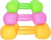 KUTOI Kids Dumbbells Set - Adjustable Sand or Water Filled Dumbbells - Kids Workout Equipment For Fun & Fitness - Toddler Weight Set - 0 to 2 lb Weights, Green,Orange,Pink