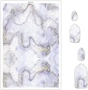 Briartw 10 Sheets Polymer Clay Transfer Paper - Per Sheet 5.82 X 3.93 inch Water-Soluble Transfer Sheets for DIY Clay Jewelry Making Disposable Stickers -Lavender and Gold Marble