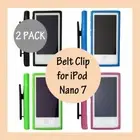 2 x Belt Clip Case TPU Gym Running Soft Gel Holder for Apple iPod Nano 7 7th Gen
