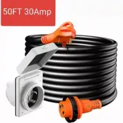 30Amp 50Foot RV Power Extension Cord, 30A Male Standard to 30A Locking Connector