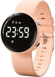 BEN NEVIS Children's Digital Watch for Girls and Boys, Silicone Strap, Pedometer Without app and Mobile Phone, Distance, Calories, 2 Alarm Clocks, Stopwatch, Date, 05 Light Pink, Children's