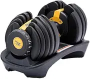 Powertrain 24kg Adjustable Dumbbell Weight Gym Set for Home Fitness 15 -IN-1 Settings - Gold