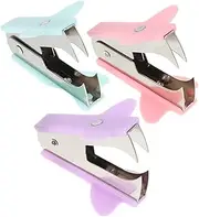 TEHAUX Plastic Fun Stapler Macaron Scheme Mini Handheld Stapler for Students Portable Lightweight