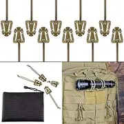 Pack of 10 Tactical Gear Clip Molle Web Dominators for Outdoor Hydration Tube Backpack Straps Management with Zippered Pouch by BOOSTEADY
