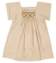 [Bonpoint] Bonpoint Baby Pais cotton and wool dress M 6 neutrals