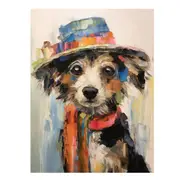 Dog Wearing Hat Canvas Print