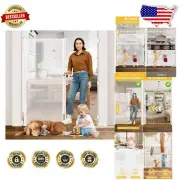 Retractable 65” Mesh Baby Gate: Child & Dog Safe, 55” Wide for Versatile Spaces