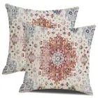 Throw Pillows Cover 18x18 Inch Orange Blue Teal 18" x 18" (Pack of 2) Boho