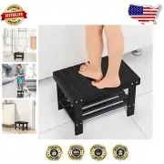 Stylish Black Wooden Step Stool for Potty, Sink & Counter Access - 10" High