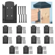 12 Pcs Deck Railing Brackets Connectors for 2x4 Railing Wood Post with Screws
