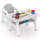 Kid Table and Chair Children Activity Art Study Desk Chair Set w/Building Blocks