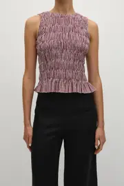 Heidi Top Gingham Deep Red