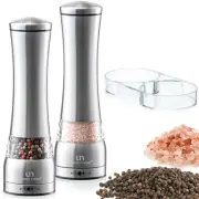 Salt and Pepper Grinder Set - Large Capacity Stainless Steel Pepper Grinder a...