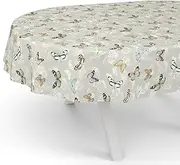 Oilcloth Tablecloth Oilcloth Tablecloth Washable Garden Tablecloth Water-Repellent Oval 200 x 140 cm Cut Edge Butterflies