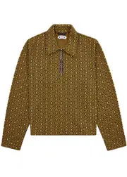 Bode Crescent Half-zip Cotton Jumper - Yellow - M M