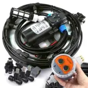 0.6mm Garden Misting Cooling System 60w Self-priming Pump Ball Valve Timer Kit