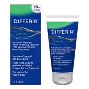 Acne Face Wash with 10% Benzoyl Peroxide, Maximum Strength OTC Acne Foaming Clea