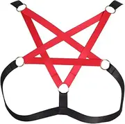 [PETM•HS] Woman's Feather Body Strap Bra Underwear Cage Top Burning Bra Strap Plus Size Holiday Carnival Punk Gothic Accessories