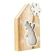 Christmas Decorations Wooden Snowflake Cottage Christmas Lights Creative Christmas Decorations(Snowman )