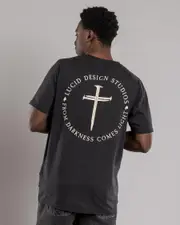 [Lucid] Lucid Men's Fray T-Shirt in Black Acid Size Small S Black Acid