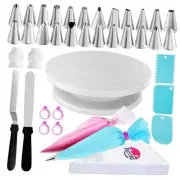 88 pcs Cake Decorating Kit with Cake Turntable - Includes 50 Disposable + 2