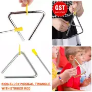 Musical Triangle Rod With Alloy Toy Percussion Kids Instrument Bell Striker AU