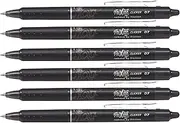 Pilot Frixion Clicker Retractable Erasable Rollerball Pen - 0.7mm Tip - Pack of 6 - Black