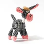 3pcs Grey Goofy Plush Donkey Squeaky Dog Toy - Large Interactive Chew & Cudd