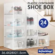 Stackable White Shoe Box Case Wardrobe Display Storage Organiser 24PCS DIY Boxes