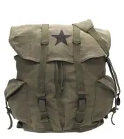 Rothco 9158 Vintage Canvas Front Strap Weekender Backpack - Olive Drab/Star